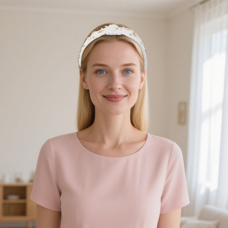 EXIPSAT 1 Stück Damen Haarband, Meeressytle mit Knotendesign, mit Muscheln,