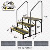 KAXUSDT 2 Step RV Steps with 2 Handrails Portable Stairs