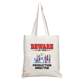 Coralgraph Inc TB836 Beware of the Production Director Novelty Present Gift Printed Eco-Friendly Stylish Long Handled Tote Shoulder Bag