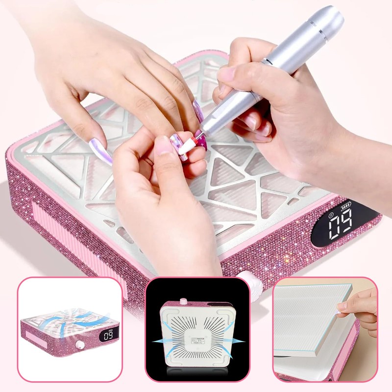 GGAIFbp Nail Dust Collector Vacuum Dust Collector Nail Tech Powerful