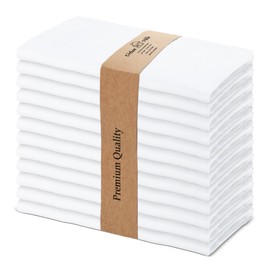 Urban Villa White Cloth Napkins 100% Cotton Dinner Napkins (Set of 10) 20x20 Inches Absorbent Soft Durable Reusable and Washable Napkins - Ideal for Everyday Use Parties Wedding Spring Summer Easter