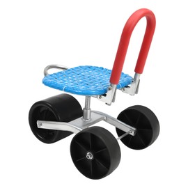 Garden Cart Rolling Stool with Wheels, Garden Cart with Seat and Wheels, Wheeled Garden Cart with Seat, Adjustable 360 Degree Swivel Seat, Stable Workseat Cart Adjustable Seat Height, Gardening Helper