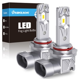PHINLION H10 9145 LED Fog Light Bulbs, 12000 Lumens 3000K Golden Yellow, 800% Brightness Super Bright 9140 LED Fog Lights, 1:1 Mini Size, Play and Plug, Pack of 2
