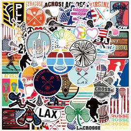 100Pcs Lacrosse Stickers, Sports Stickers and Decals, Vinyl Waterproof Sticker for Water Bottle Laptop Computer Phone, Handy Scrapbook Laptop Stickers for Adults Girls Kids, Gift Stickers