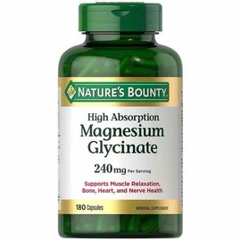 Nature’s Bounty Nature's Bounty High Absorption Magnesium Glycinate 240 mg, 180 Capsules