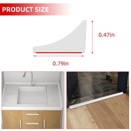 Shower Threshold Water Dam, Silicone Barrier Shower Door Bottom Seal Strip, Shower Splash Guard, for Sink Tops, Frameless Shower Door Seal