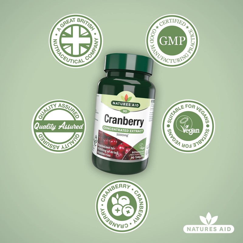 Natures Aid Cranberry 200mg – High Strength Tablets – Supports