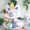 Efavormart 2PCS 3 Tier 15" Unicorn Cardboard Cupcake Stand Cupcake