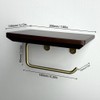 Solid Brass Toilet Paper Holder with Dark Brown Wood Shelf,
