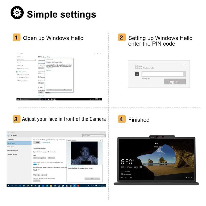Kaysuda Face Recognition USB IR Camera for Windows Hello Windows