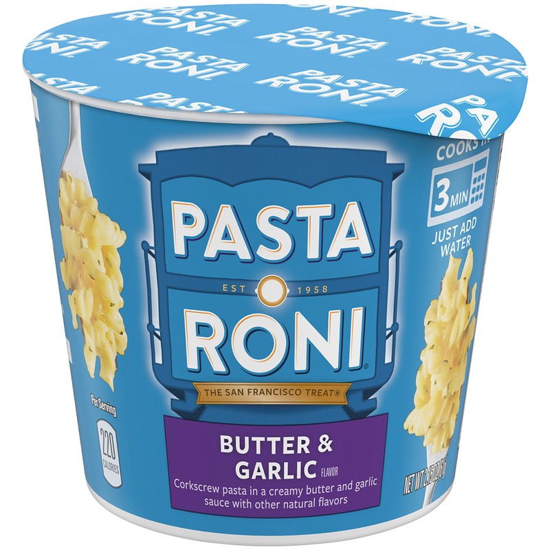 Pasta Roni Cups Mix, Butter & Garlic Pasta, 2.15 Oz