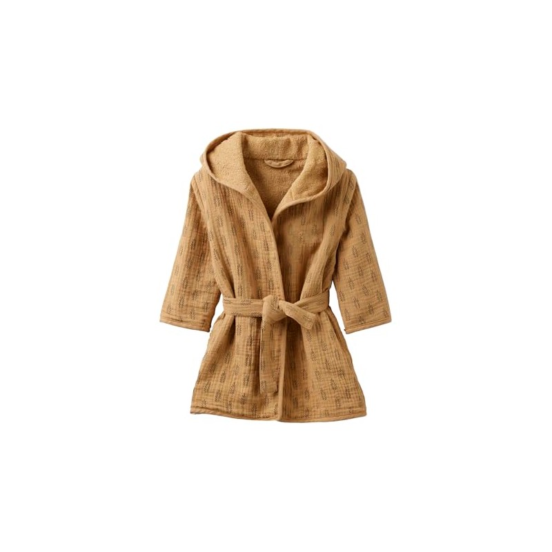 Vertbaudet Ethnic Muslin Baby Bathrobe, ochre