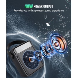 SHIDU 40W Voice Amplifier with Wireless Microphone Handheld, Wireless Voice Amplifier for Teacher, Bluetooth Power Amplifier Portable Megaphone for Classroom Speech Meeting Instructor Outdoor-S95