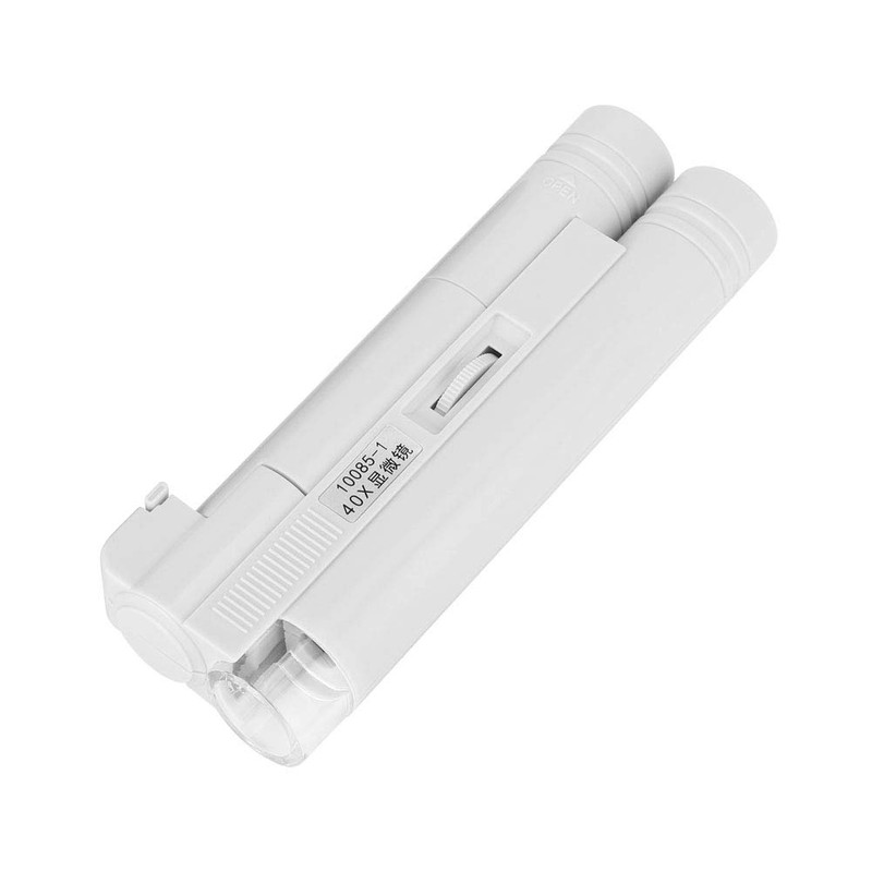 Plastic Magnifier LED Microscope Handheld Pocket Sized Microscope 40X Zoom