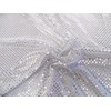 Fabric Stretch Glitter Mesh Sequin Dots White and Silver Sheer