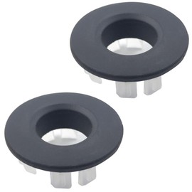 2 Pack Sink Overflow Cover, Sink Overflow Ring, Bathroom Vanity Sink Basin Overflow Sink Hole Cover Insert in Round Trim Cap, Black