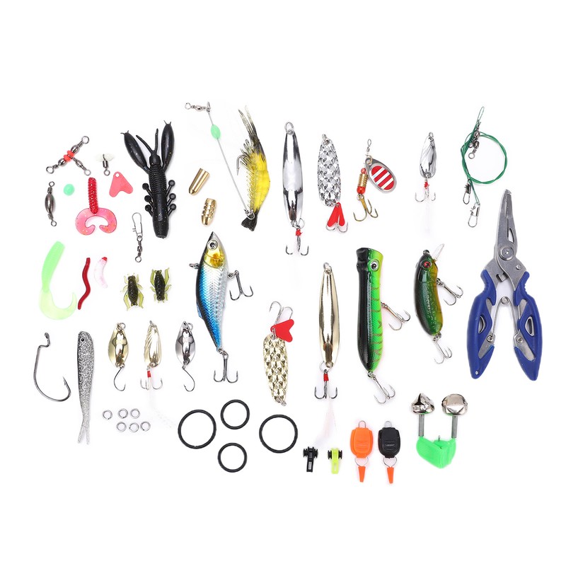 106pc Multifunctional Fishing Tackle Kit Metal Spoon Fishing Mixed Hard