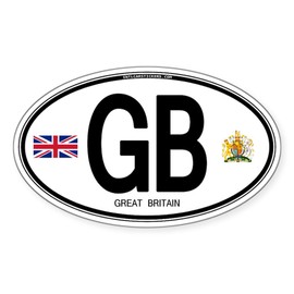 CafePress Great Britian (GB) Euro Oval Oval Car Bumper Sticker