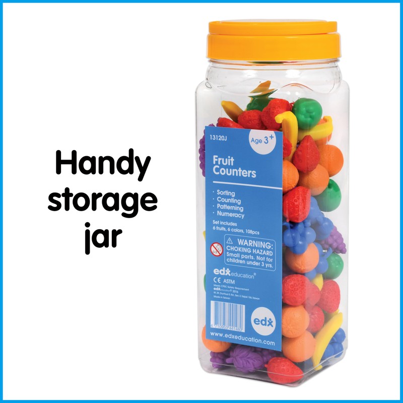 edxeducation Fruit Counters | Set of 108 | Math Manipulatives