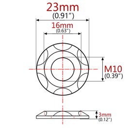 Wanyifa Titanium Washer M5 M6 M8 M10 Spacer Washer for Motorcycle Car Decorative Pack of 10 (M10, Black)