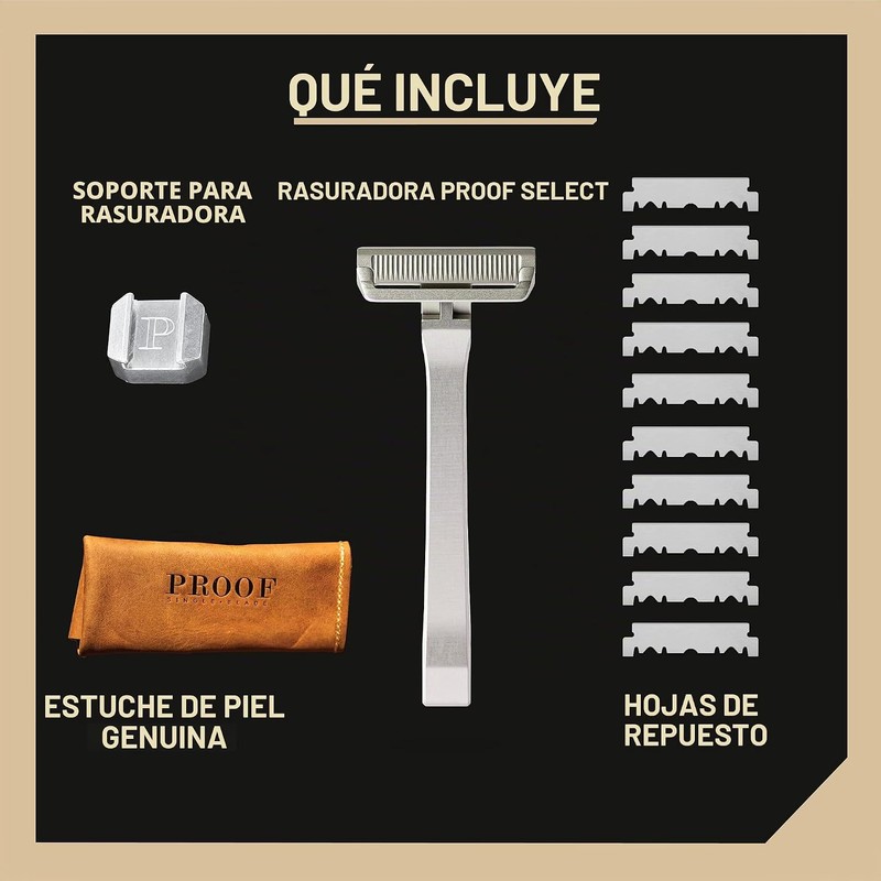 Maquinilla de afeitar de seguridad Proof Razor de aluminio con