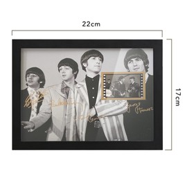 veratwo Classic Beatles Poster Framed Photo Gift 8x6 Inches,with Signed and 1x 35mm Film Display,The Beatles Rock Music Room Decor Gifts for Birthday/Father's Day/Christmas