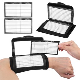 HJZHII Football Wrist Playbook with 2 Paper Cards, Football Game Bracelets Black Football Game Tactical Bracelets, Professional Coach Wrist Playbook for Various Sports