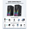 Uakinat Computer Speakers with 6 Colorful RGB Lights,USB Powered 3.5mm