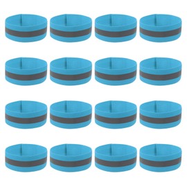 PATIKIL Reflective Bands for Wrist/Arm/Ankle/Leg, 16pcs High Visibility Reflector Bands, Safety Reflector Tape Straps for Night Running Cycling Walking Sky Blue