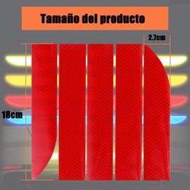 Pegatinas Reflectantes para Parachoques de Coche, Accesorios Exteriores de Coche, Cinta Reflectante Adhesiva Maletero, Tira de Advertencia para Coches universales, SUV, camionetas (Rojo)