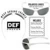 DEF Proper Polarized Wrap Around Sports Sunglasses, White, Smoke