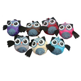 Moolecole 7pcs Cute Owl Portable Shopping Bag Foldable Grocery Bag Handle Bag in Folding Bags