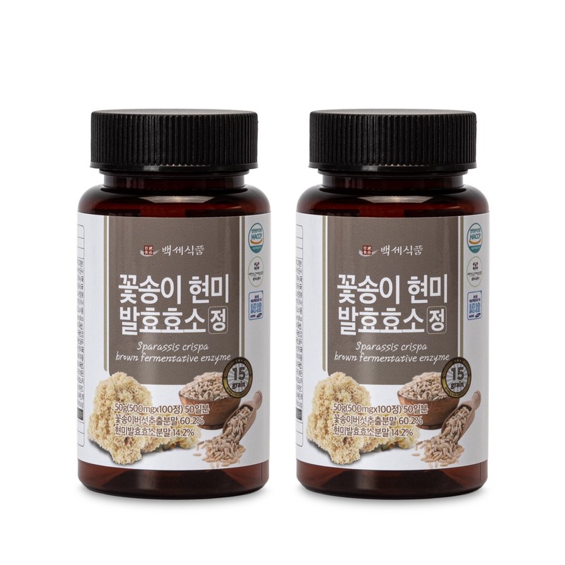 Baekse Foods Flower Mushroom Brown Rice Fermentation Enzyme Tablets 500mgx100