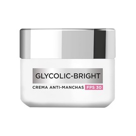 L'Oréal Paris Glycolic Bright Crema de Día Anti Manchas con Protección Solar FPS30, con Ácido Glicólico y Niacinamida, Reduce y Previene Todo Tipo de 