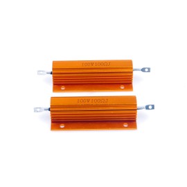 LM YN 100 Watt 100 Ohm 5% Wirewound Resistor Electronic Aluminium Shell Resistors Gold (Pack of 2)