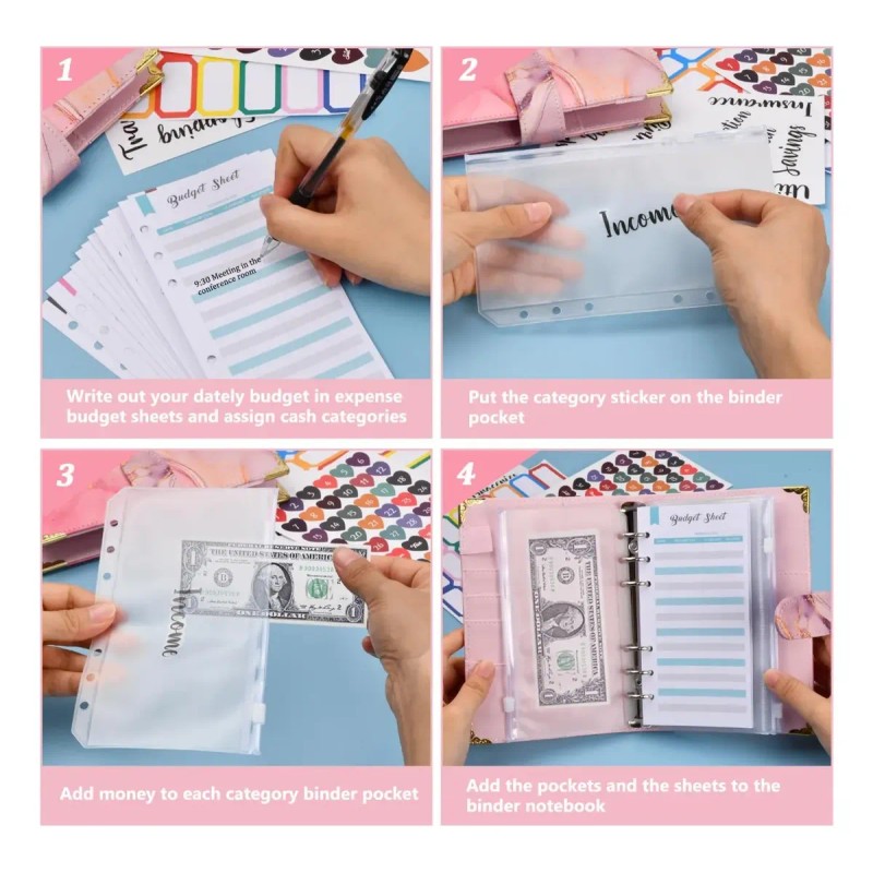 A6 Bolsa De Carpeta Con Cremallera Cuaderno De Carpetas