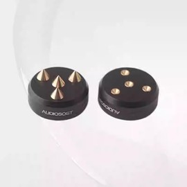 Preffair Audio Isolation Feet Stand Spikes Protector Mat Non-Slip Base for Record Players/Subwoofer/Turntable/Amplifier/Speaker (Solid Aluminum Alloy+Rubber mat +Spring, 44x38mm Black,4-Pack)