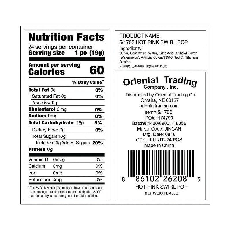 Hot Pink Swirl Lollipop Sucker - Bulk Individually Wrapped Pops