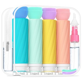 17-Piece Travel Bottle Set for Toiletries, TSA Approved Travel Size Liquid Container, Leak-proof Travel Cosmetic Containers, Travel Essentials for Shower Gel, Shampoo, Lotion & Conditioner