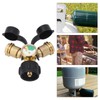 2 Way Propane Gas Splitter Brass POL to Qcc1 Y