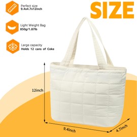 CAMTOP Lunch Box for Women Girls Insulated Cute Lunch Tote Bag Lunchbox Cooler Bag for Work Travel Picnic (Z-Beige)