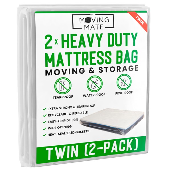 Twin Mattress Cover for Moving and Storage - 2-Pack -