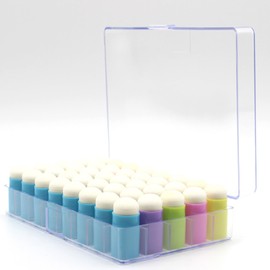 MJFUNTXY 40pcs Finger Sponge Daubers with Storage Case Colorful Craft Drawing Sponge Dauber Set Sponge Daubers for Painting Art Ink Crafts Chalk Card Making
