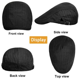 Funshow 2 Pack Gatsby Newsboy Hat for Men Vintage Men's Flat Cap Ivy Hat Driving Hunting Golf Beret Navy