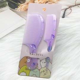 Small Cute Hair Comb,2 Piece Mini Hair Comb Set Fine Tooth Rat Tail Comb For Girls Kids Portable Anti-Static Plastic Hairdressing Comb Hair Comb Gift For Wet And Dry (Purple)