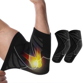 LEKAYIHU Elbow Compression Sleeve Elbow Brace Arm Sleeves for women Tendonitis, Tennis Elbow, Golfers, Weight Lifting (grey, Medium)