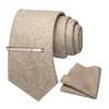JEMYGINS Cashmere Wool Tie and Pocket Square Tie Clip Sets