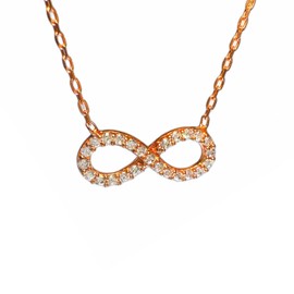 apop nyc Rose Goldtone Silver Infinity Necklace with CZ 16-18 inch [Jewelry]