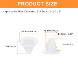 QUARKZMAN 28 Stück Gummistopfen, Runde Gummistopfen mit Snap In Verriegelung für 5-5,5mm Loch, Lochstopfen wasserdicht für Metallrohr, Möbel Endkappen Einsätze, transparent