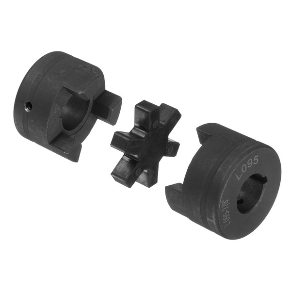 uxcell 7/8" to 1-1/8" L095 Flexible 3-Piece L-Jaw Coupling Coupler
